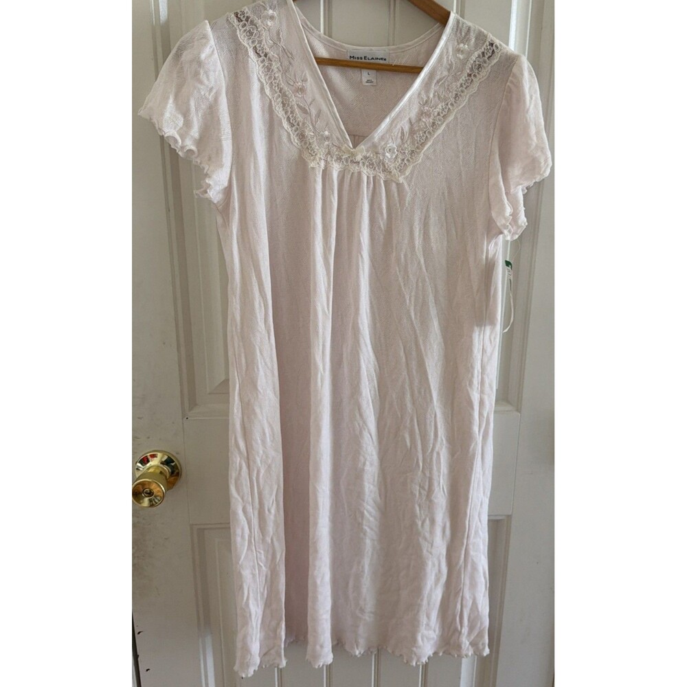 Miss Elaine Nightgown Large Pink Babydoll Nylon Flutter Sleeves